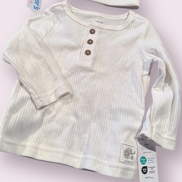 Carter's Baby NWT Overall Outfit Set Stripes Size 3 Mon and 6 Mon - Picture 2 of 10